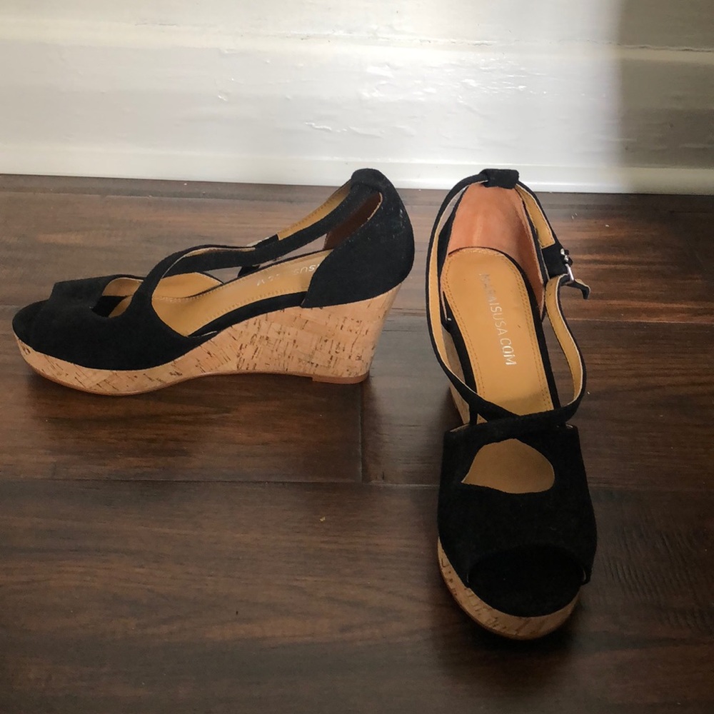 Mariasusa suede wedges size 6